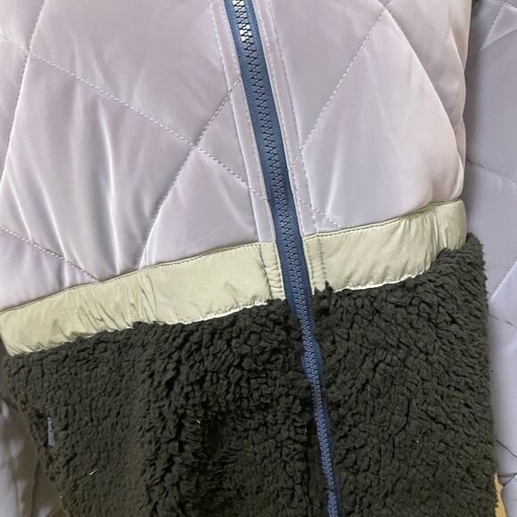 NWT Free people Movement Purple Black quilted sherpa jacket size L retail $298 - Picture 4 of 10